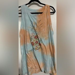 Torrid Pineapple Orange and Blue Tank Top